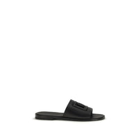 Dolce & Gabbana Black Calf Leather Bos Taurus Sandals