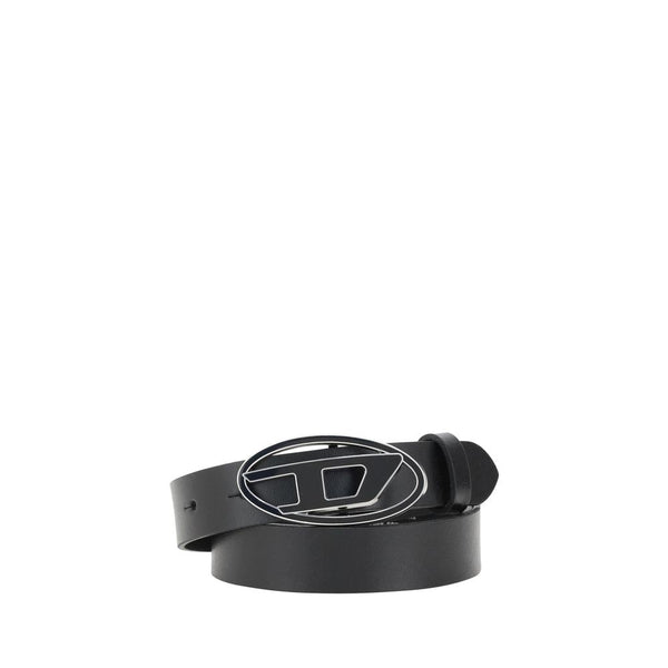Diesel Black Calf Leather Bos Taurus Regular Belt by Diesel