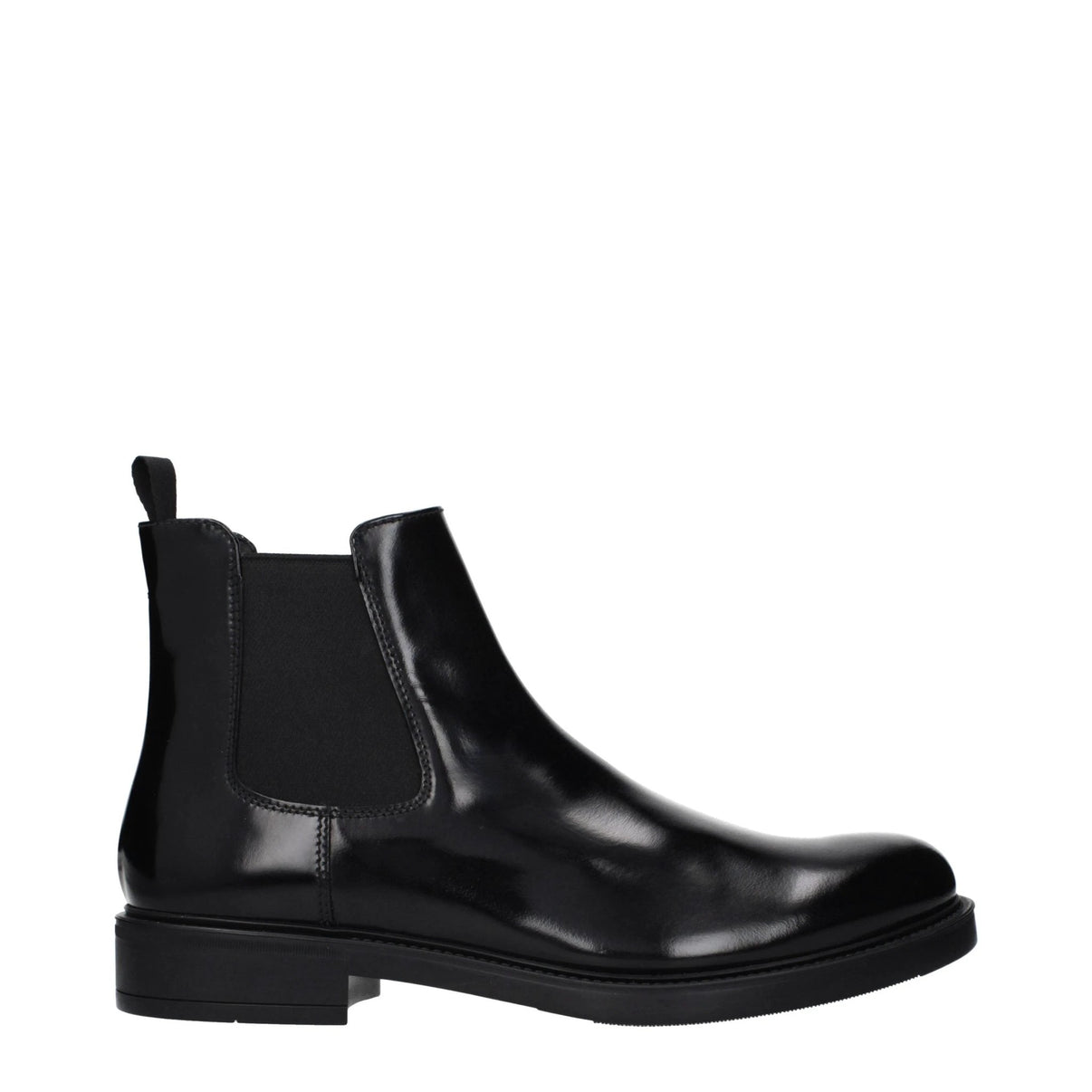 Prada Black Leather Ankle Boots by Prada