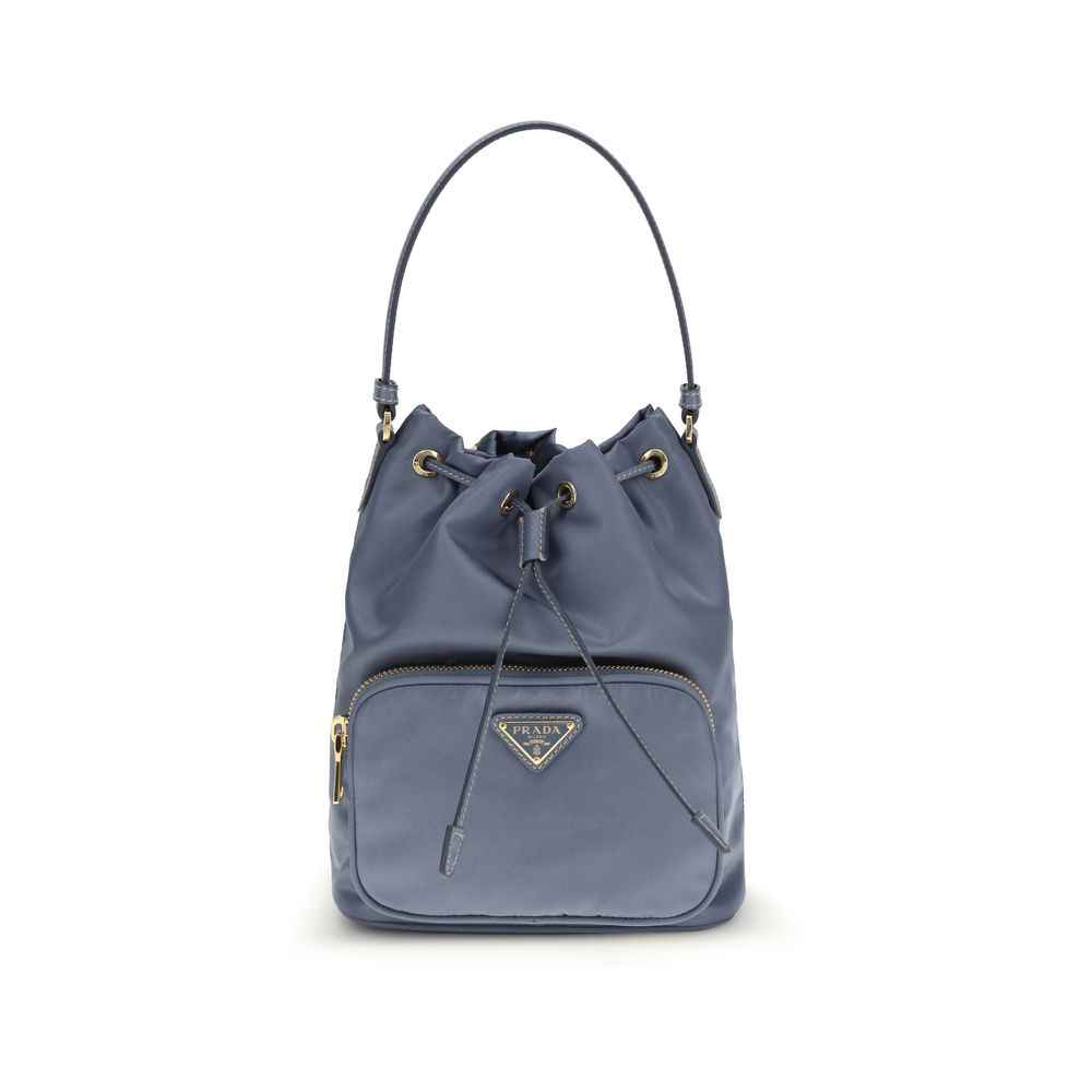 Prada Blue Recycled Polyamide Backet Bag