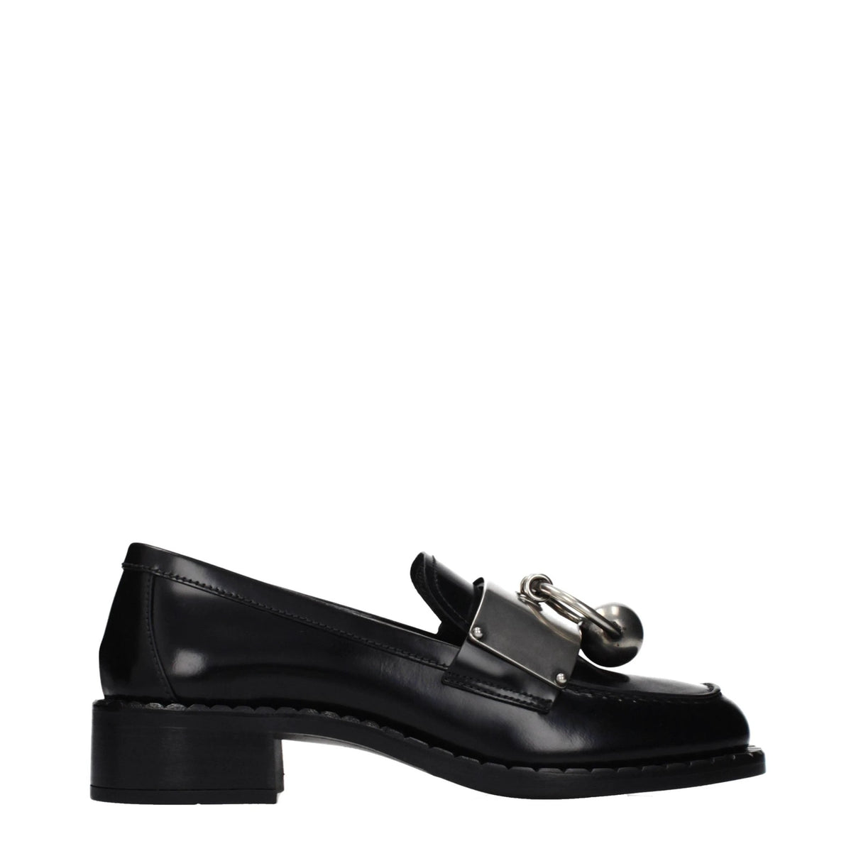 Prada Black Leather Slip-On Loafers by Prada
