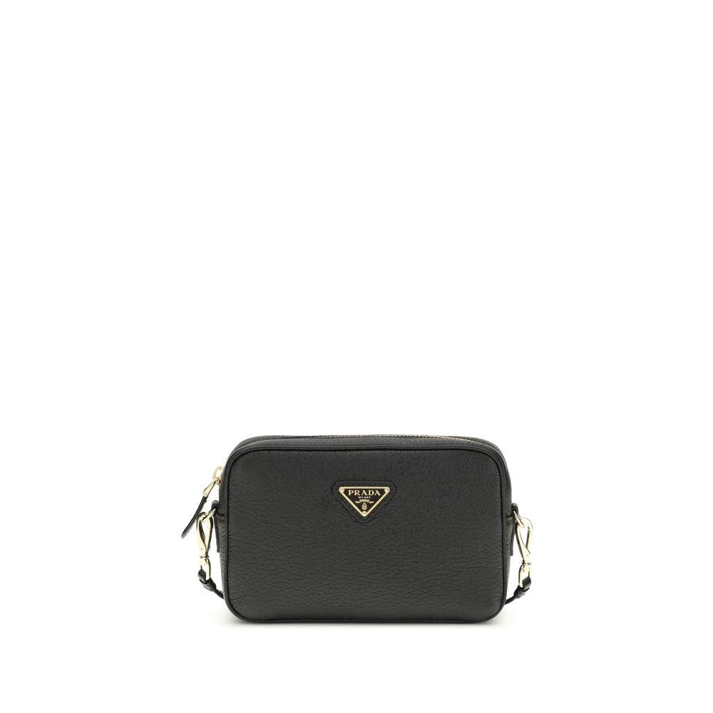 Prada Black Calf Leather Bos Taurus Shoulder Bag by Prada