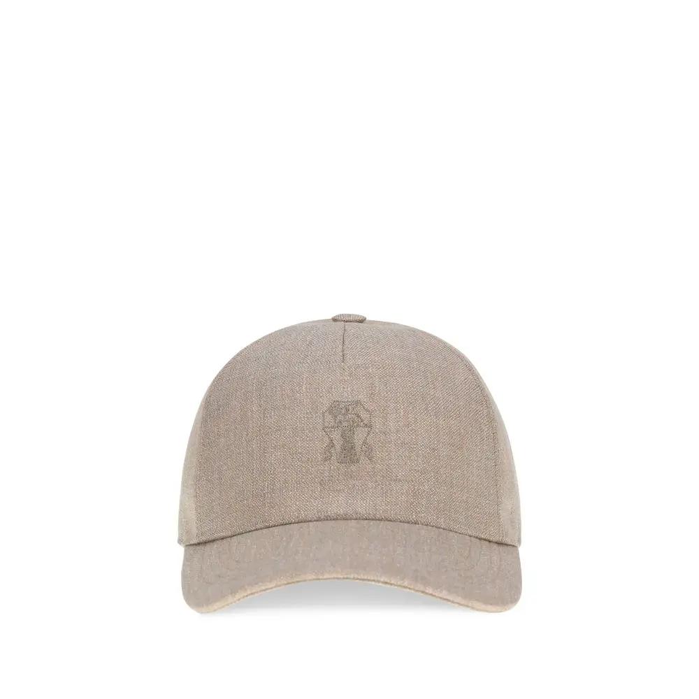 Brunello Cucinelli Beige Linen Cap (Baseball Hat) by Brunello Cucinelli