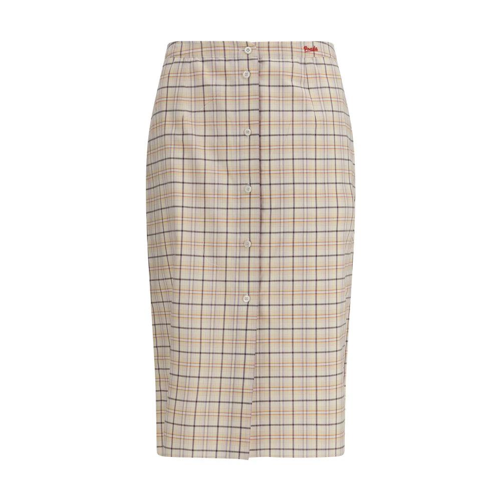 Prada Multicolor Cotton Midi Skirt by Prada