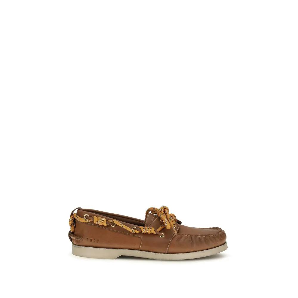 Golden Goose Brown Calf Leather Bos Taurus Slip-On Loafers by Golden Goose
