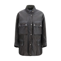 Prada Gray Recycled Polyamide Shell Jacket