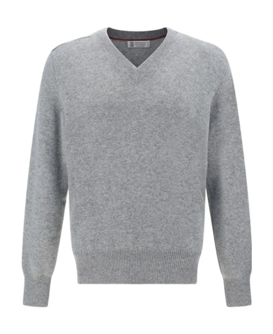 Brunello Cucinelli Gray Cashmere Sweatshirt by Brunello Cucinelli