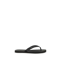 Prada Black Calf Leather Bos Taurus Flip-Flop Sandals by Prada