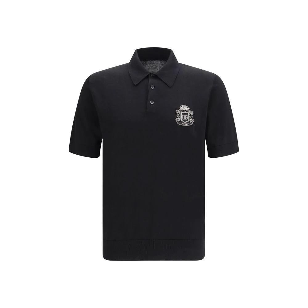 Dolce & Gabbana Black Cotton Polo Shirt by Dolce & Gabbana