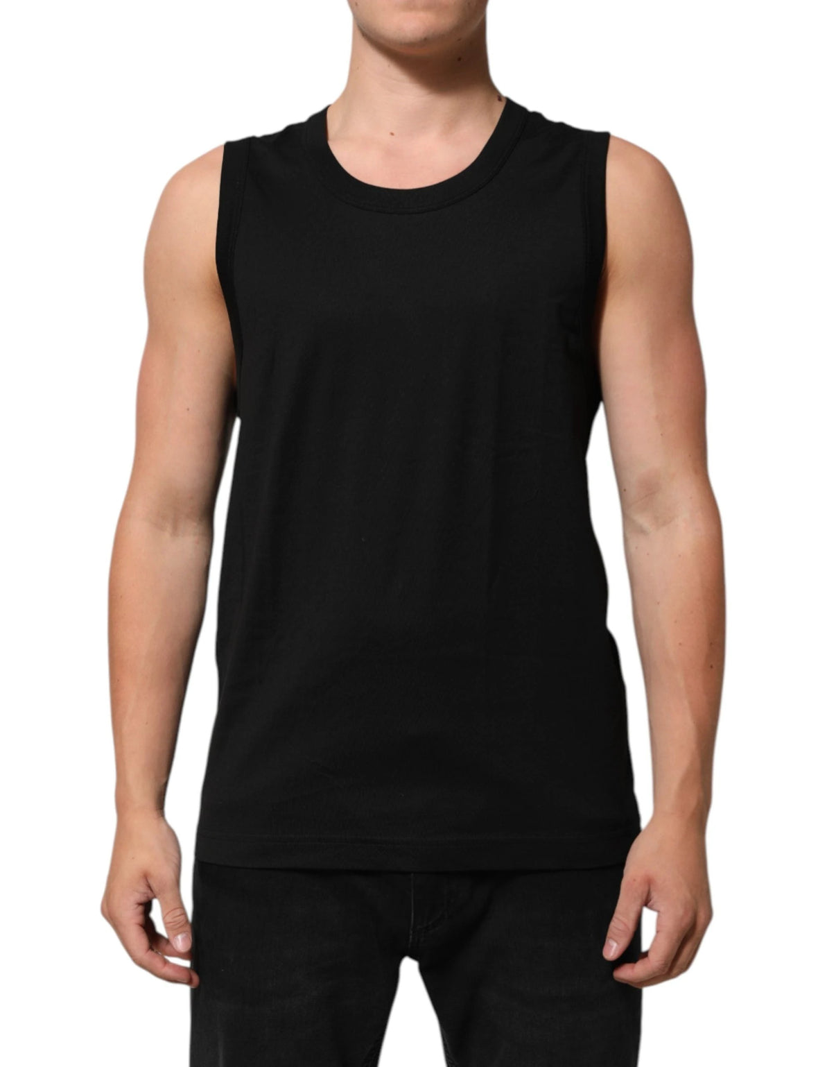 Dolce & Gabbana Black Cotton Sleeveless Men Tank Top T-shirt by Dolce & Gabbana