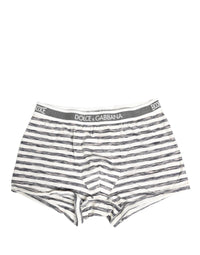 Dolce & Gabbana Gray White Stripes Men Regular Boxer Underwear by Dolce & Gabbana