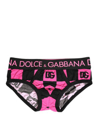 Dolce & Gabbana Black Pink Logo Cotton Brando Brief Underwear by Dolce & Gabbana