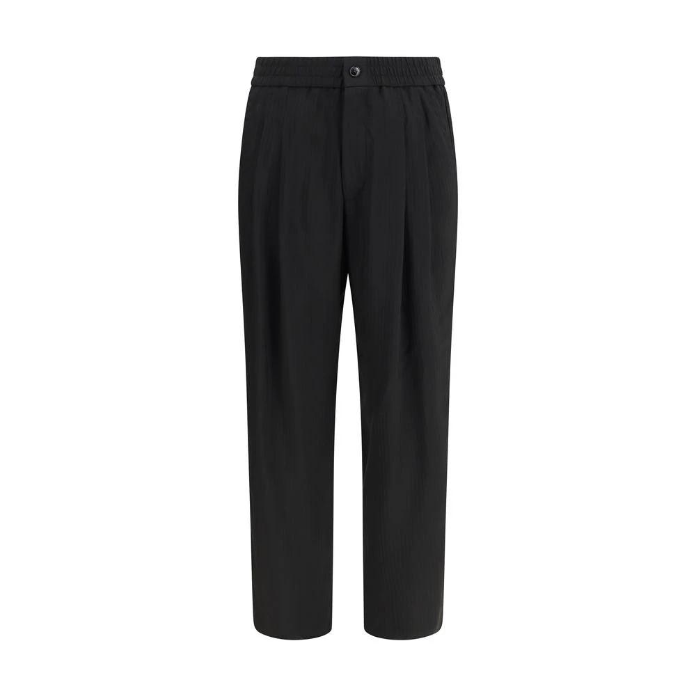Giorgio Armani Black Viscose Casual Pants by Giorgio Armani