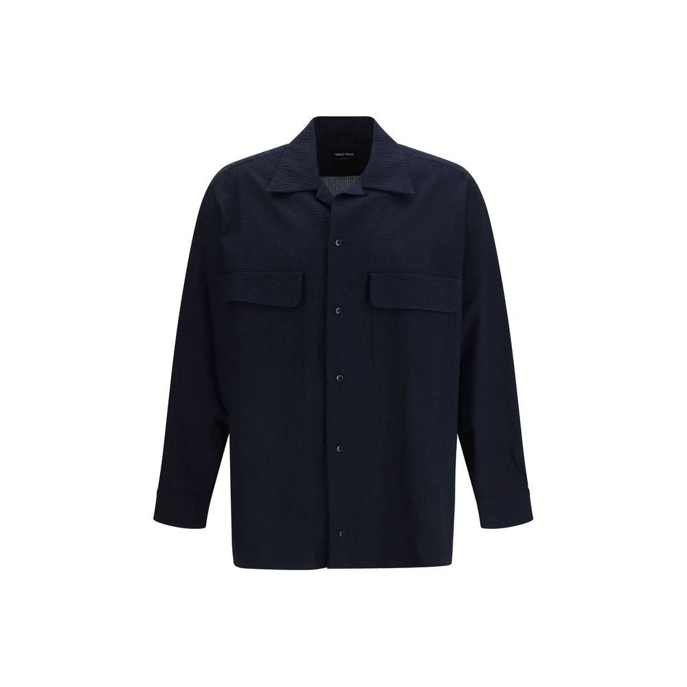Giorgio Armani Blue Cotton Shirt by Giorgio Armani