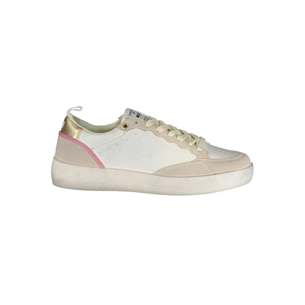 Gas White Polyester Athletic Sneakers by Gas