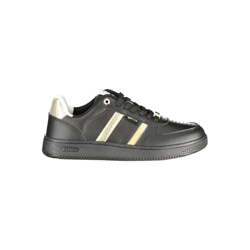 Gas Black Polyester Athletic Sneakers by Gas
