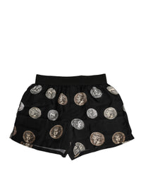 Dolce & Gabbana Black Ancient Coin Print Boxer Shorts Underwear by Dolce & Gabbana