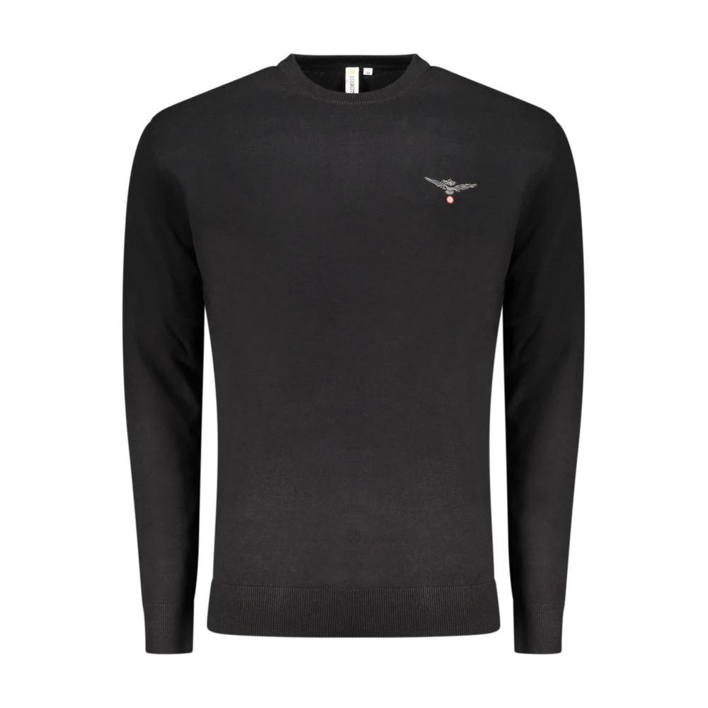 Accademia Militare Black Cotton Men's Sweater by Accademia Militare