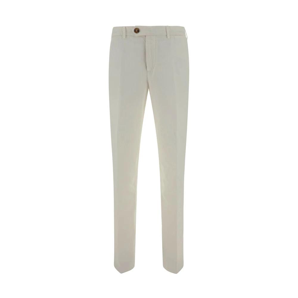 Brunello Cucinelli White Cotton Casual Pants by Brunello Cucinelli