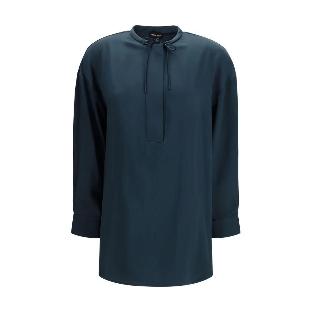 Giorgio Armani Blue Silk Blouse by Giorgio Armani