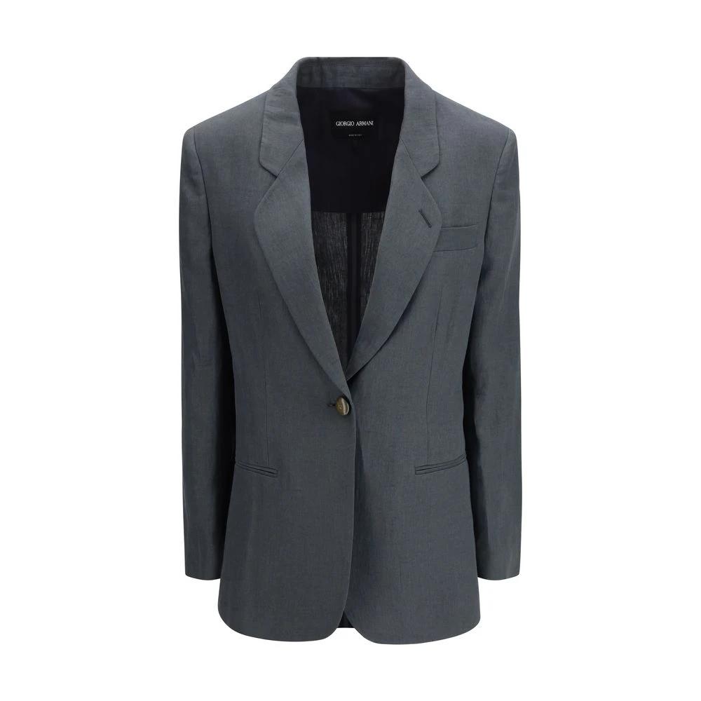 Giorgio Armani Gray Linen Jackets And Coat by Giorgio Armani