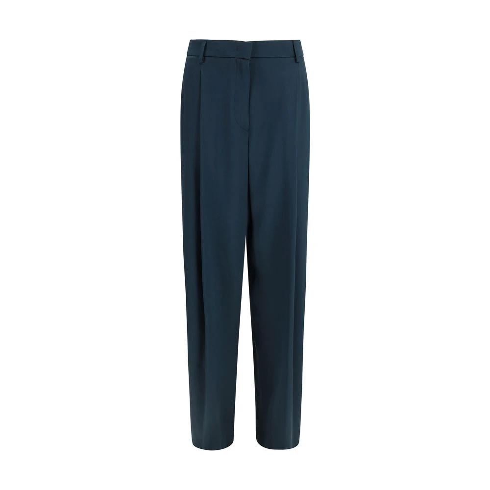 Giorgio Armani Blue Silk Casual Pants by Giorgio Armani