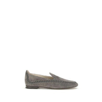 Giorgio Armani Gray Calf Leather Bos Taurus Slip-On Loafers by Giorgio Armani