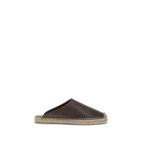 Brunello Cucinelli Brown Calf Leather Bos Taurus Espadrilles by Brunello Cucinelli