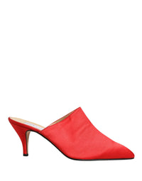 Dolce & Gabbana Red Suede Heel Mule Shoes by Dolce & Gabbana