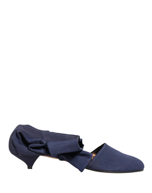 Dolce & Gabbana Blue Cotton Ankle Boots Shoes by Dolce & Gabbana