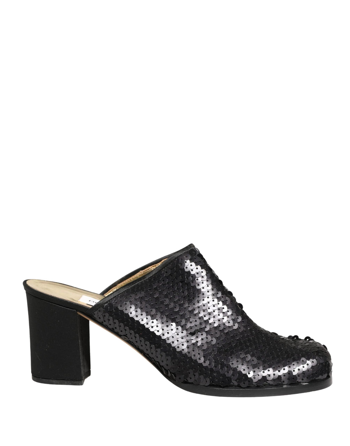 Dolce & Gabbana Black Sequined Mules Shoes by Dolce & Gabbana