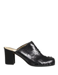Dolce & Gabbana Black Sequined Mules Shoes by Dolce & Gabbana