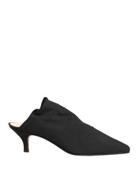 Dolce & Gabbana Black Suede Heel Mule Shoes by Dolce & Gabbana