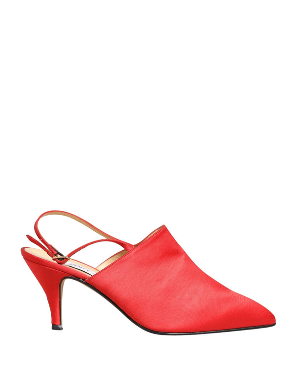Dolce & Gabbana Red Suede Heel Slingback Shoes by Dolce & Gabbana