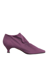 Dolce & Gabbana Shoes Purple Suede Ankle Boots Shoes by Dolce & Gabbana
