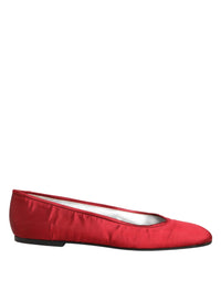 Dolce & Gabbana Red Satin Fabric Ballet Slip On Flats Shoes by Dolce & Gabbana