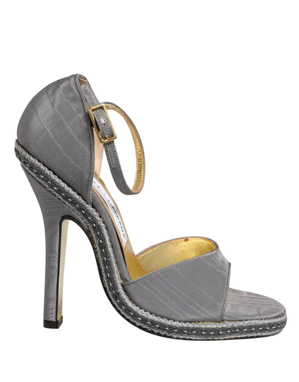 Dolce & Gabbana Gray High Heeled Sandals Ankle Strap Shoes by Dolce & Gabbana