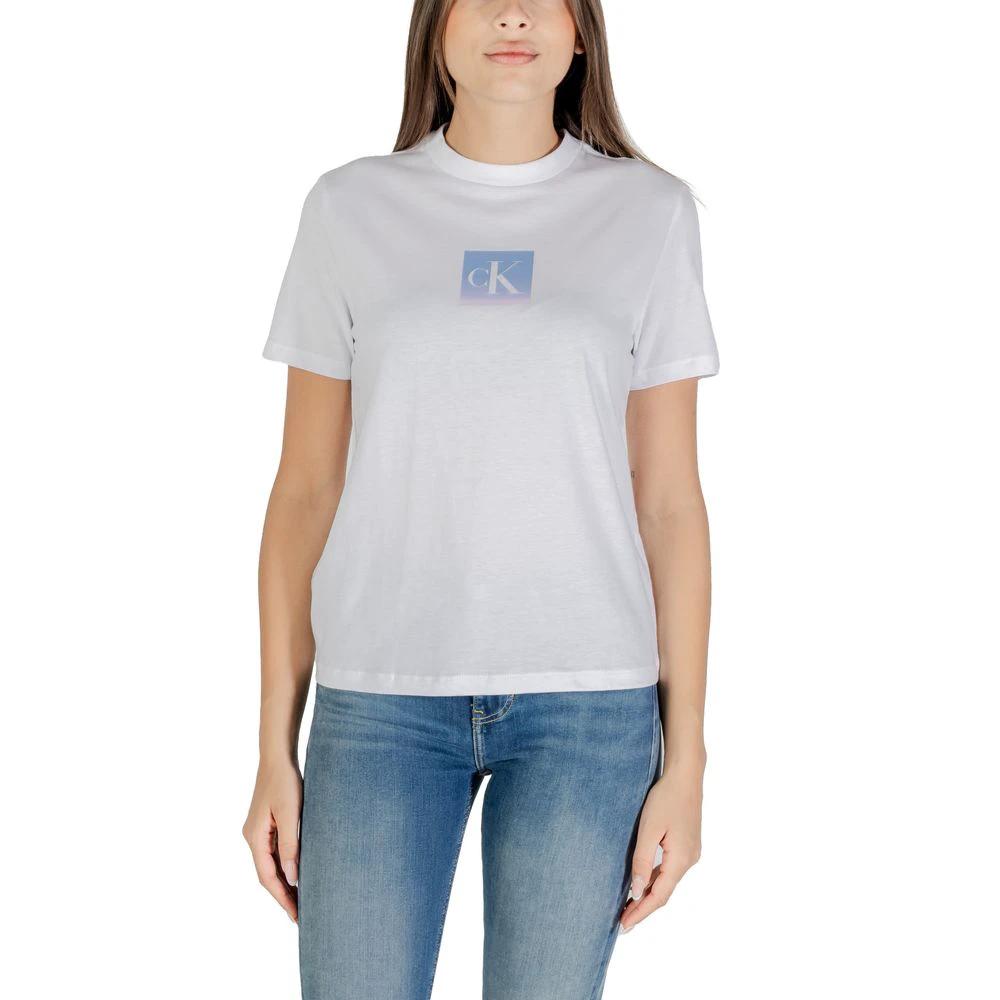 Calvin Klein Jeans White Cotton T-Shirt by Calvin Klein Jeans