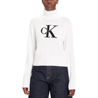 Calvin Klein Jeans White Cotton Turtleneck by Calvin Klein Jeans