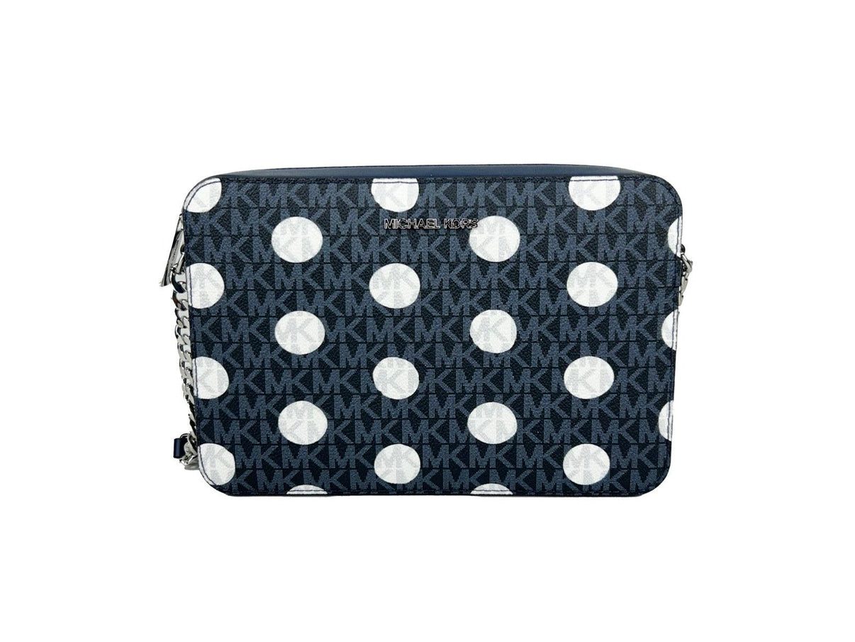 Michael Kors Women'S Jet Set Large Polka Dot Signature Logo Crossbody Bag (Navy) 35S5STTC3O-414 by Michael Kors