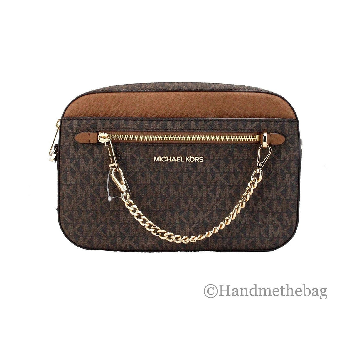 Michael Kors Women'S Jet Set Signature PVC Crossbody Bag, Brown by Michael Kors