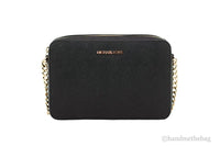 Michael Kors Women'S Top Zip Closure Saffiano Leather Crossbody Bag, Black by Michael Kors