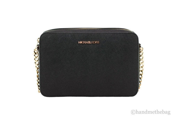 Michael Kors Women'S Top Zip Closure Saffiano Leather Crossbody Bag, Black by Michael Kors