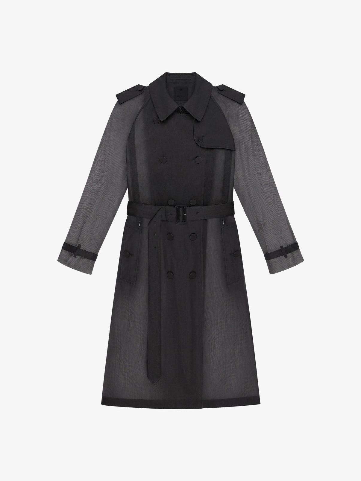 Givenchy Black Fibres Trench Coat by Givenchy