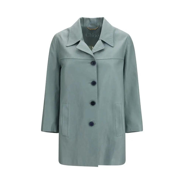 Chloé Blue Leather Jacket by Chloé