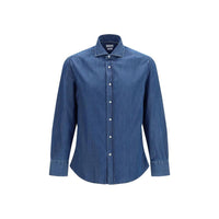 Brunello Cucinelli Blue Denim Shirt by Brunello Cucinelli