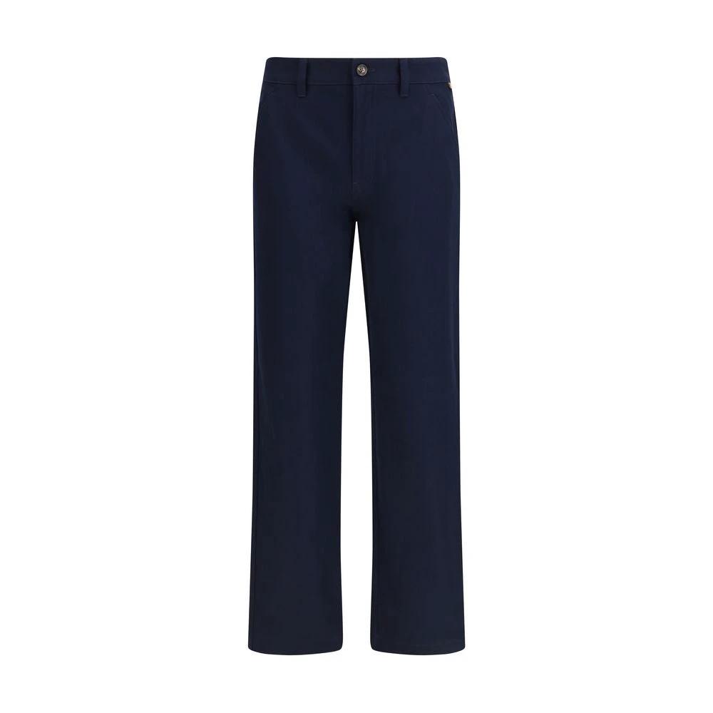 Burberry Blue Cotton Chino Pants by Burberry