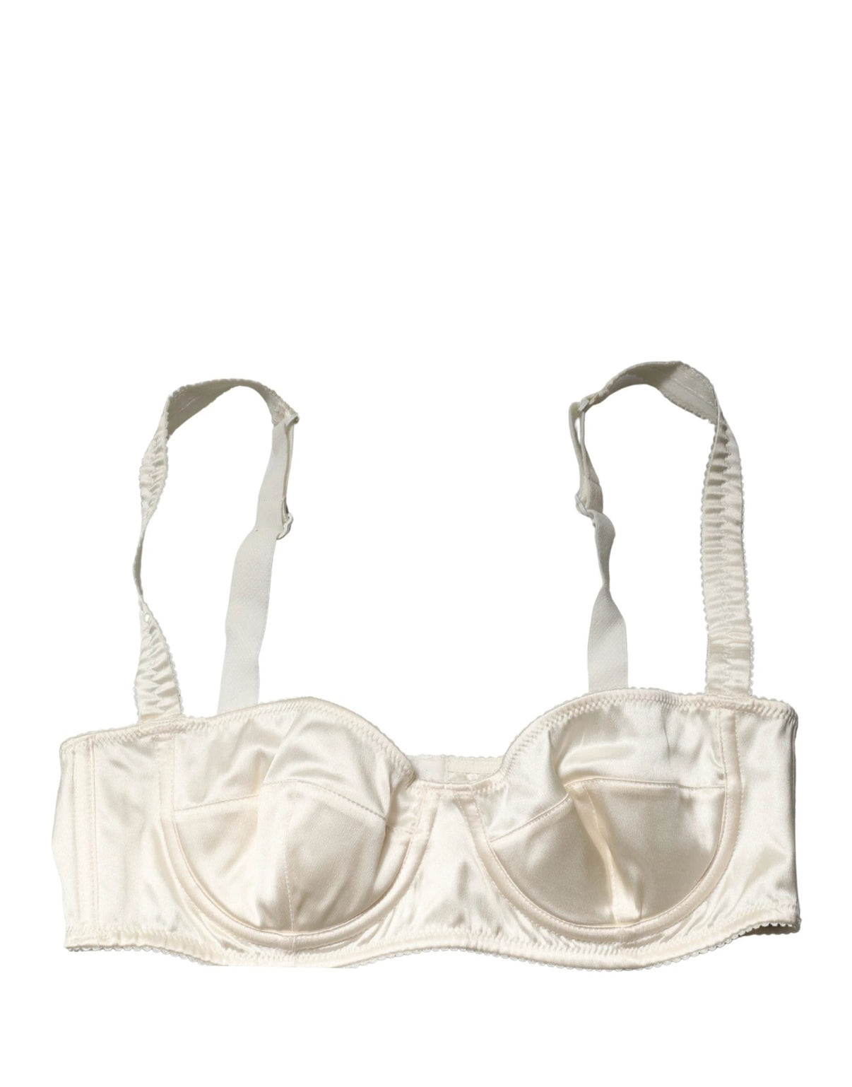 Dolce & Gabbana Off White Semi-Pad Underwire Balconette Bra Underwear by Dolce & Gabbana