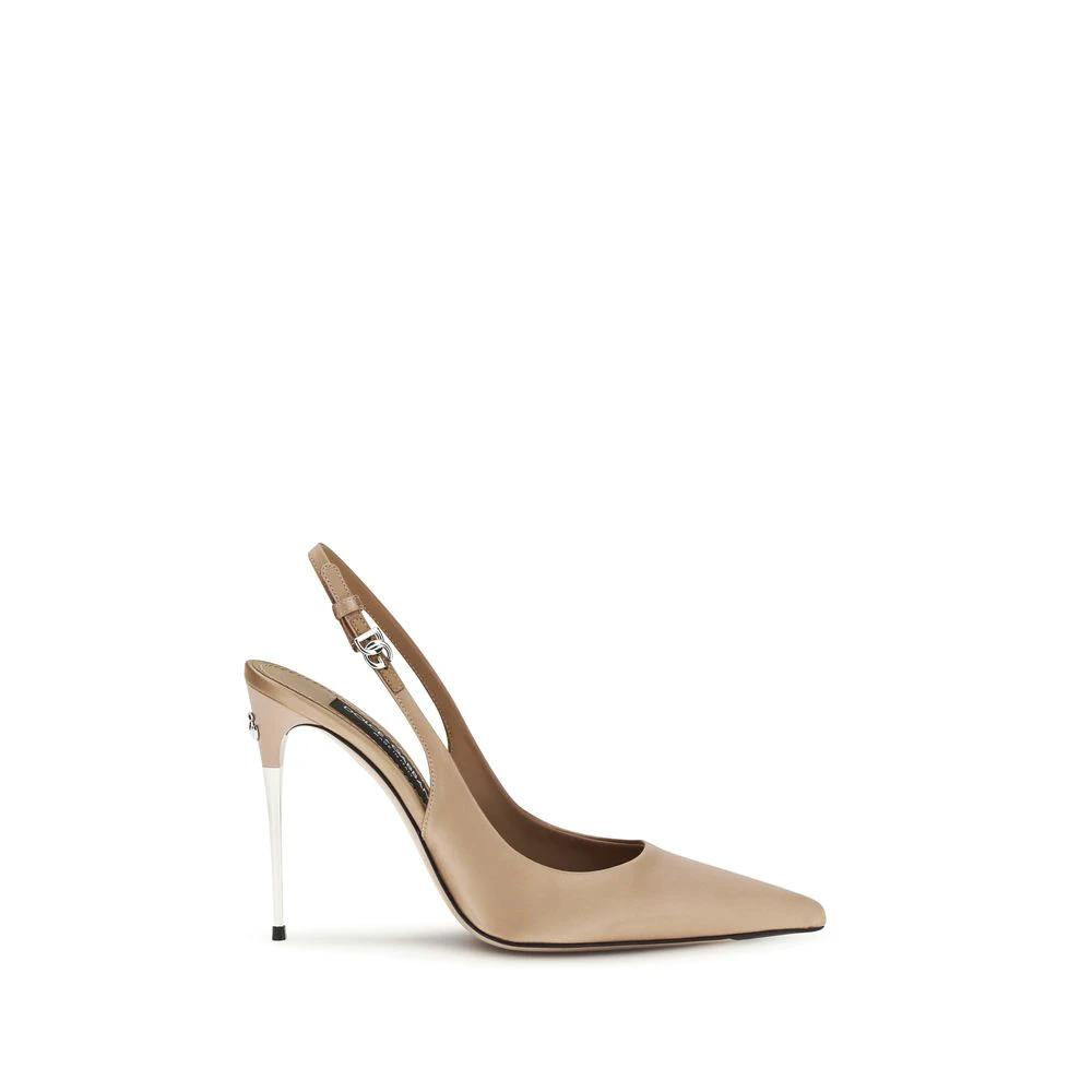 Dolce & Gabbana Beige Viscose High Heel Pumps by Dolce & Gabbana