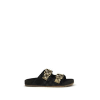 Burberry Black Calf Leather Bos Taurus Strap-On Sandals by Burberry